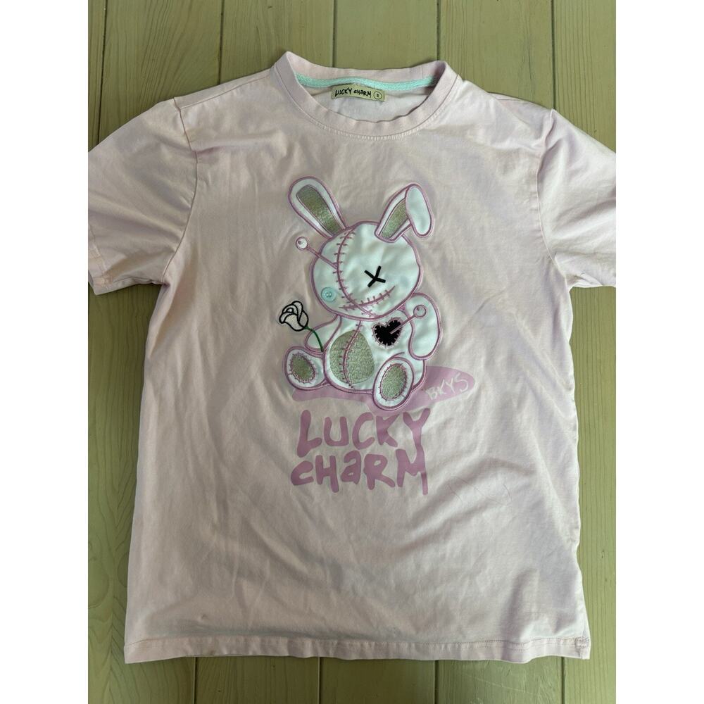 BKYS Lucky Charm Print Pink Size Small T-Shirt.